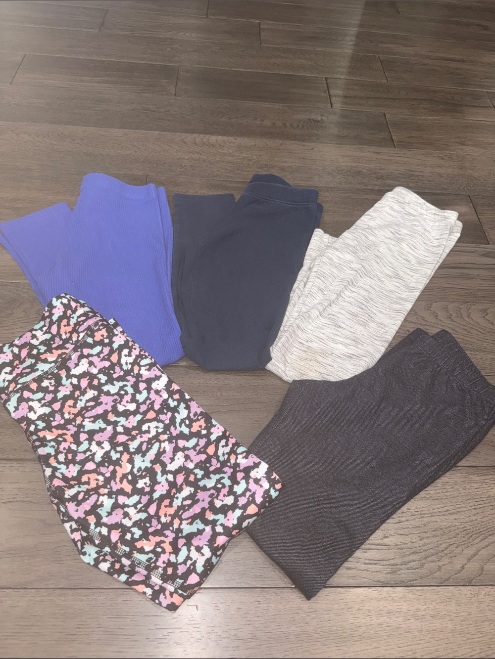 Bundle of 5 kids leggings dressy, casual athletic, multiple brands